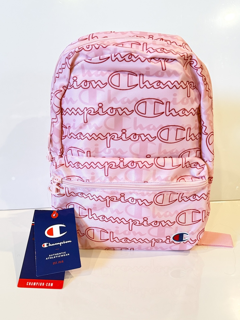 Champion Pink Logo Print Mini Backpack NWT Kids School Travel Bookbag - Picture 1 of 9